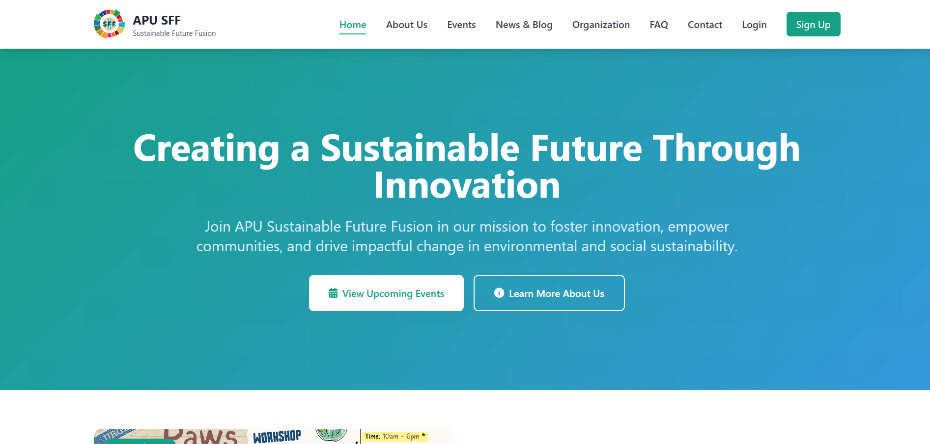 APU Sustainable Future Fusion Website & System